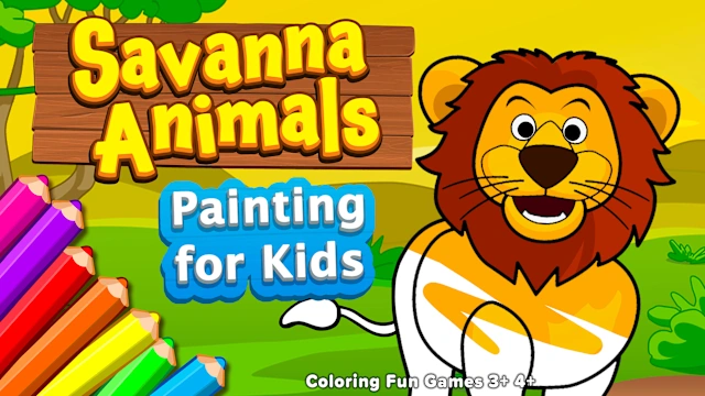 Savanna Animals Painting for Kids Coloring Fun Games 3+ 4+