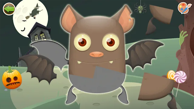 Halloween Puzzle & Coloring Fun Games for Toddlers & Kids 3+ screenshot 2