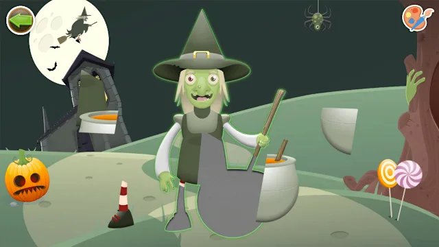 Halloween Puzzle & Coloring Fun Games for Toddlers & Kids 3+ screenshot 4