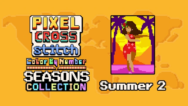 Pixel Cross Stitch Color by Number Seasons Collection - Summer 2