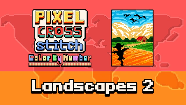 Pixel Cross Stitch Color by Number: Landscapes 2