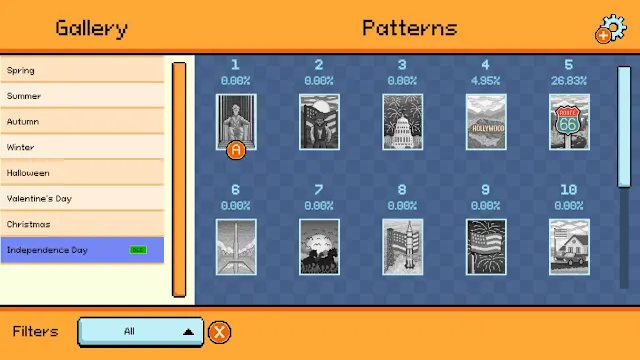Pixel Cross Stitch Color by Number Seasons Collection - Independence Day screenshot 3