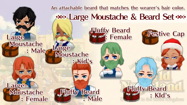 Large Moustache & Beard Set