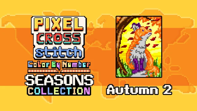 Pixel Cross Stitch Color by Number Seasons Collection: Autumn 2