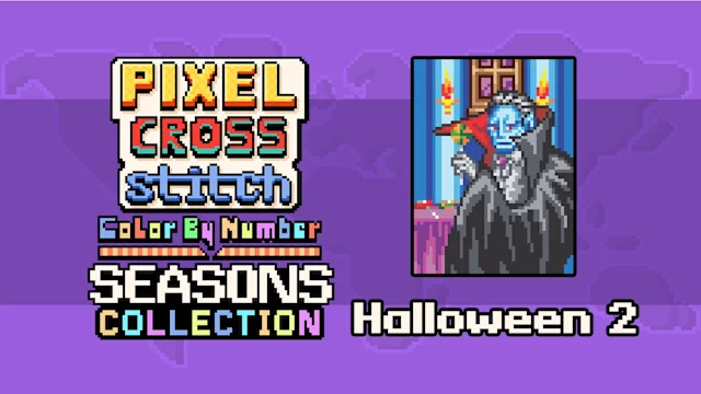 Pixel Cross Stitch Color by Number Seasons Collection: Halloween 2
