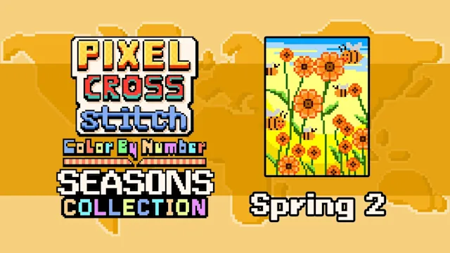 Pixel Cross Stitch Color by Number Seasons Collection: Spring 2