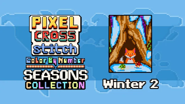 Pixel Cross Stitch Color by Number Seasons Collection: Winter 2