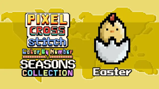 Pixel Cross Stitch Color by Number Seasons Collection: Easter