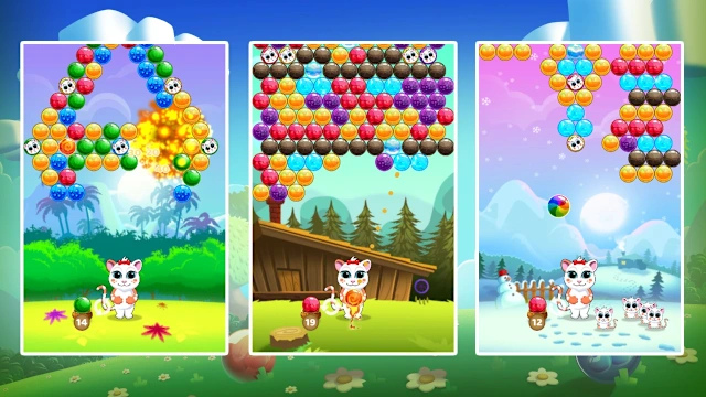 Family Games Bundle: My Magic Florist + Pet Shop Snacks + Bubble Cats Rescue screenshot 2