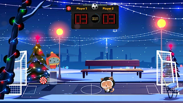 Kitten's Head Football: Winter Edition screenshot 1