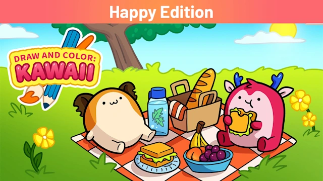 DRAW AND COLOR: KAWAII Happy Edition