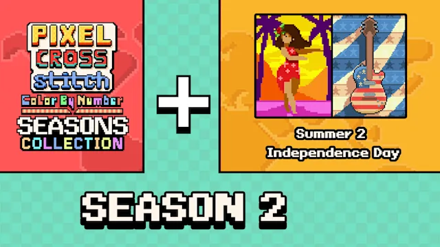 Pixel Cross Stitch Color by Number Seasons Collection Season 2