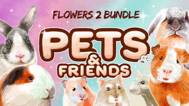 Pets and Friends Flowers Bundle 2
