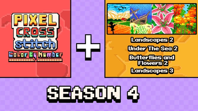 Pixel Cross Stitch Color by Number: Season 4