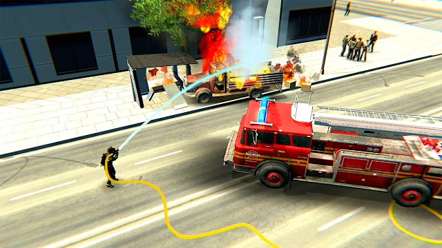 Firefighter:Car Fire Truck Sim Driving 2022 Simulator: Firehouse Challenge screenshot 2