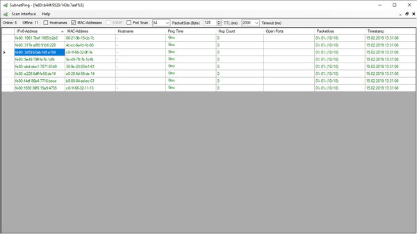 SubnetPing screenshot 3