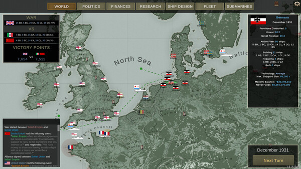 Ultimate Admiral: Dreadnoughts screenshot 1