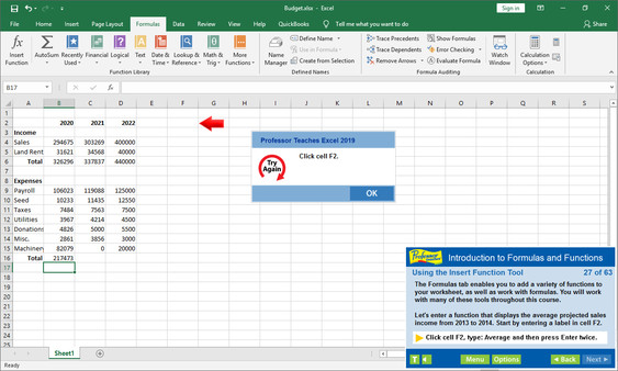 Professor Teaches Excel 2019 screenshot 2