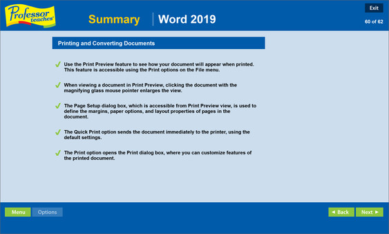 Professor Teaches Word 2019 screenshot 2