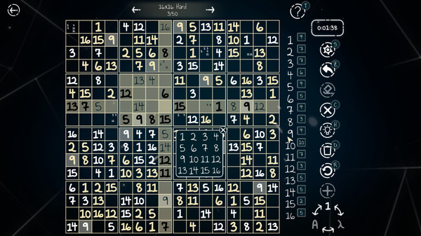 Sudoku 9x16x25 screenshot 11