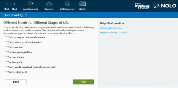 Quicken WillMaker & Trust 2020 screenshot 1