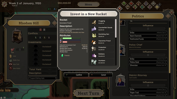 The Commission 1920: Organized Crime Grand Strategy screenshot 5