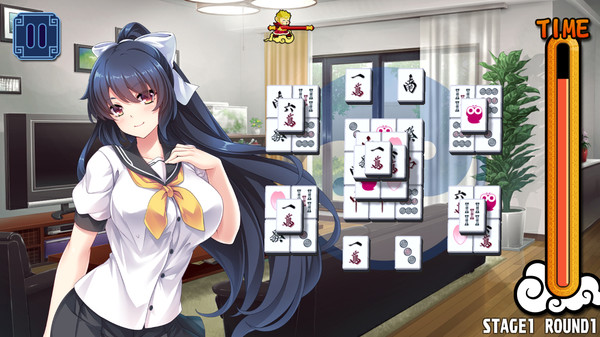 Pretty Girls Mahjong Solitaire [BLUE] screenshot 1