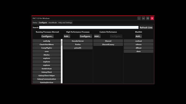 PACT - Process Affinity Control Tool screenshot 2