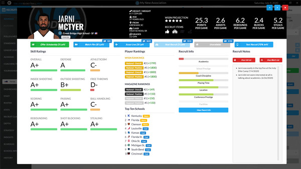 Draft Day Sports: College Basketball 2021 screenshot 2