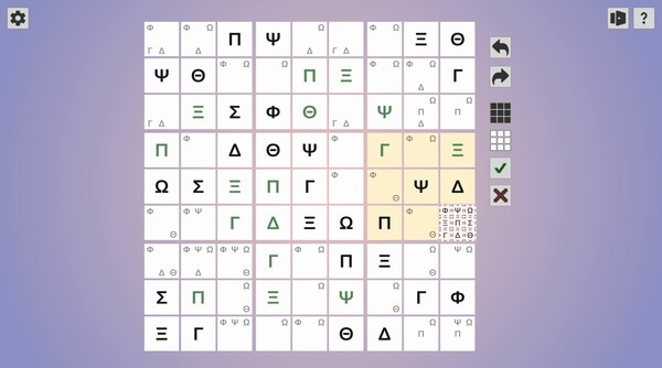Symbol Sudoku screenshot 1