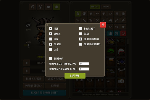 Fantasy Heroes: Character Editor & Sprite Sheet Maker screenshot 1