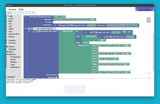 Piecewise: build chat bots with blocks screenshot 2