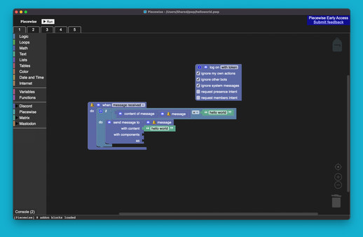Piecewise: build chat bots with blocks screenshot 1