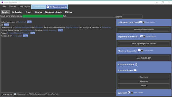 Hydra Lists: Roll Table Maker screenshot 1