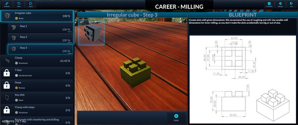 Milling machine simulator screenshot 1
