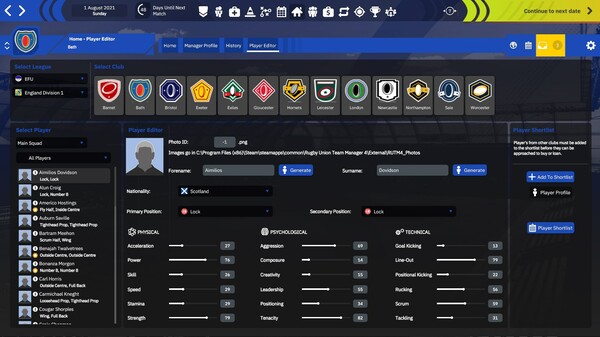 Rugby Union Team Manager 4 screenshot 5