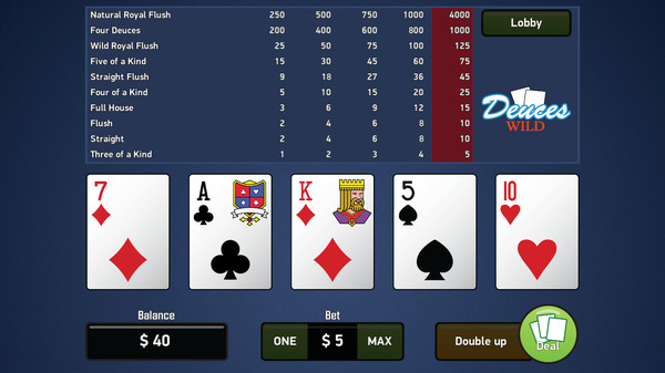 Deuces Wild - Video Poker screenshot 1
