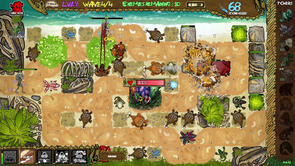 Dino V. Xeno - Tower Defense screenshot 1