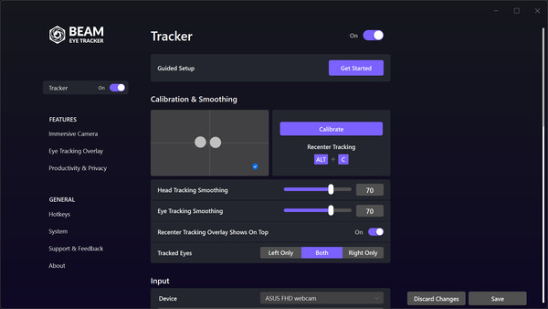 Beam Eye Tracker screenshot 2