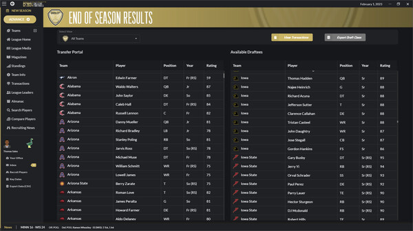 Draft Day Sports: College Football 2024 screenshot 6