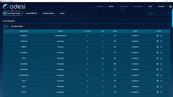 Odesi Music Composition screenshot 2
