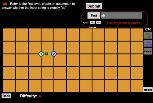 Finite State Automaton Challenges screenshot 3