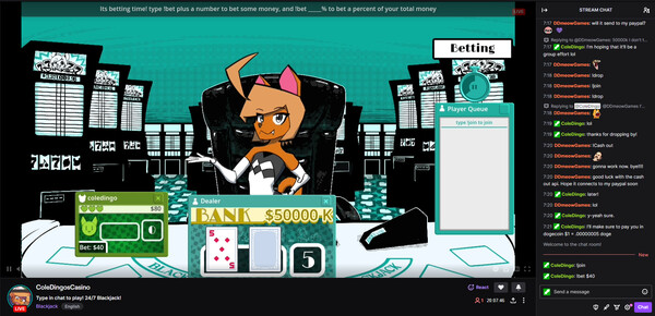Cole Dingo's Vtuber Blackjack screenshot 6