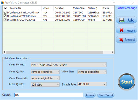 Free Video Converter screenshot 1