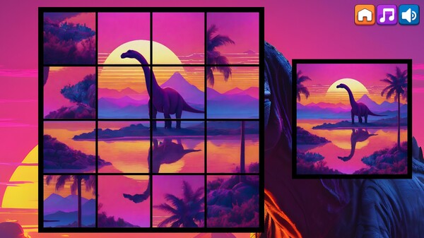 OG Puzzlers: Synthwave Dinosaurs screenshot 1