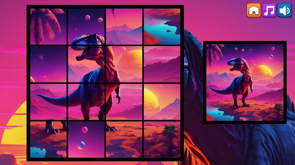 OG Puzzlers: Synthwave Dinosaurs screenshot 2