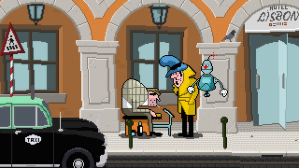 Detective Case and Clown Bot in: Murder in the Hotel Lisbon screenshot 3
