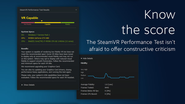 SteamVR Performance Test screenshot 1