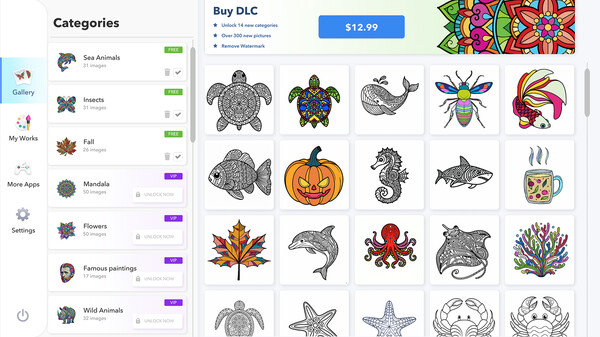 Coloring Book for Adults 2 - Family Edition screenshot 1