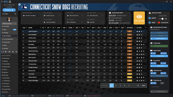 Draft Day Sports: College Basketball 2025 screenshot 2